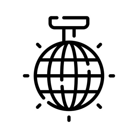 Icon showing party disco ball in linear styleのイラスト素材