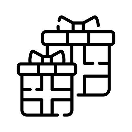 A linear icon showing gift boxes at eventのイラスト素材