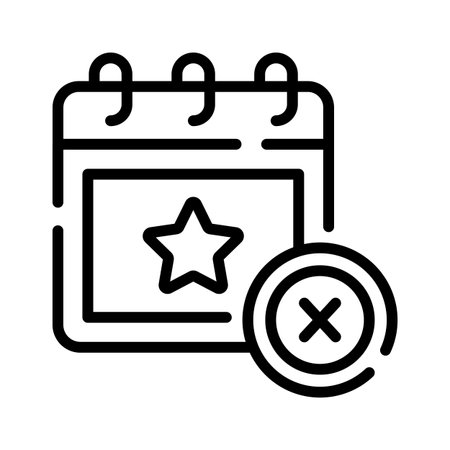 Icon depicting event cancel message in linear styleのイラスト素材
