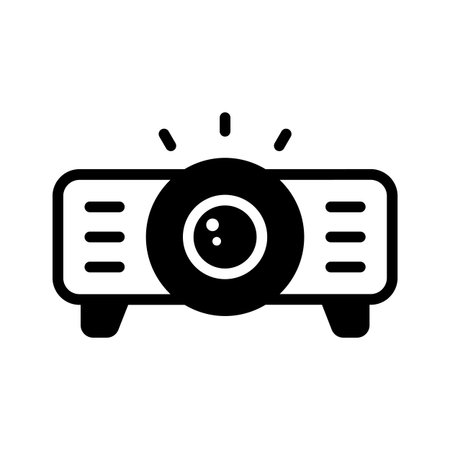 A solid style icon depicting digital event projectorのイラスト素材