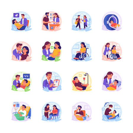 Take a look at this amazing healthcare and medical related flat illustrationsのイラスト素材