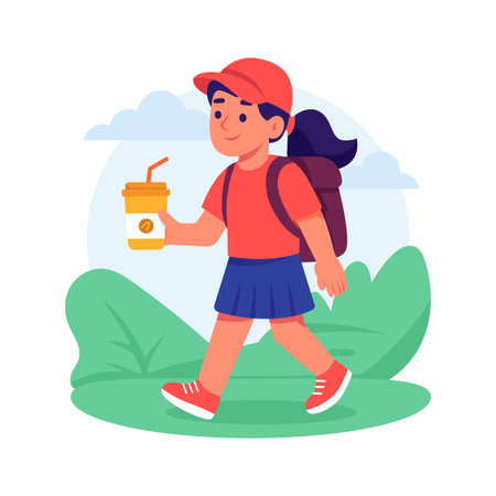 Creatively designed flat illustration of coffee delivery, ready to use vectorのイラスト素材