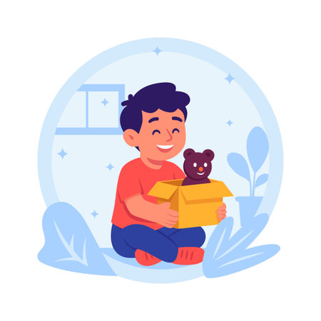 Get this amazing flat illustration of toy delivery in trendy styleのイラスト素材