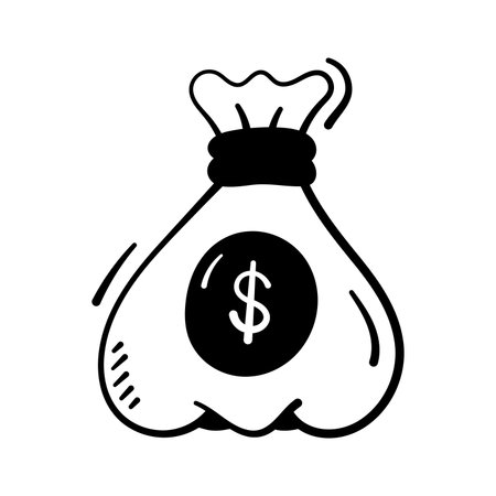 Creative business money bag icon for finance, savings, bankingのイラスト素材