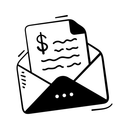 Creatively crafted amazing icon of business mail in doodle style,のイラスト素材
