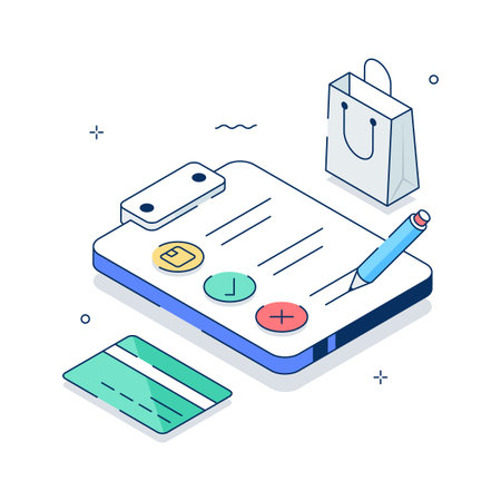 Get this amazing isometric illustration of shopping list in modern styleのイラスト素材