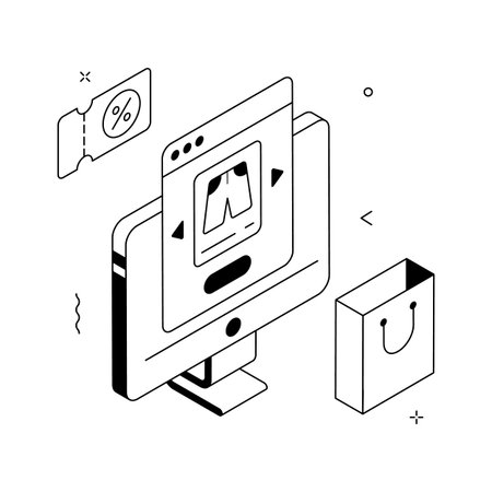 Online order illustration for e-commerce purchases and shopping transactionsのイラスト素材