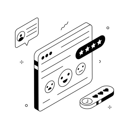 Online customer feedback interface with positive and negative ratingsのイラスト素材