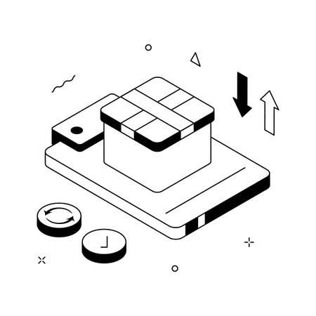 Return parcel illustration for ecommerce delivery, shipping, and logisticsのイラスト素材