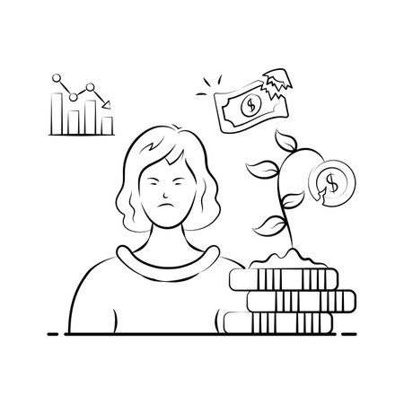 Beautifully designed amazing illustration of business lossのイラスト素材