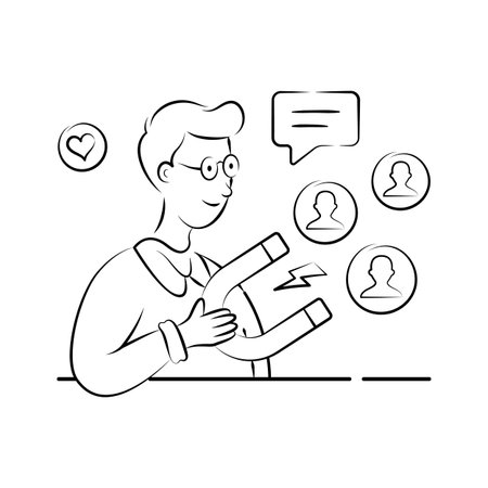 Take a look at this amazing hand drawn illustration of customer attractionのイラスト素材