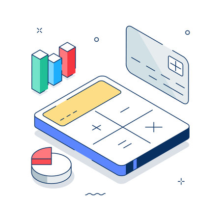 Get your hands on this amazing illustration of data calculation in isometric styleのイラスト素材