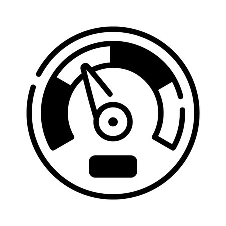 A clean, simple line art of a speedometer, ready to use icon