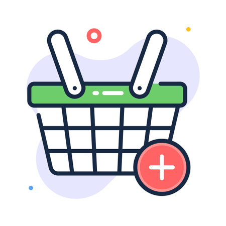 Add to basket icon symbolizing online store and cart purchasesのイラスト素材