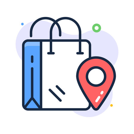 Get this amazing flat style icon of shopping location in trendy styleのイラスト素材