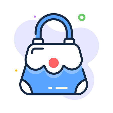 Ladies bag icon representing handbags, fashion products, and retail shoppingのイラスト素材
