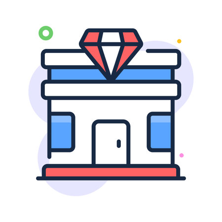 Jewellery shop icon representing jewelry, accessories, and online shopping storesのイラスト素材