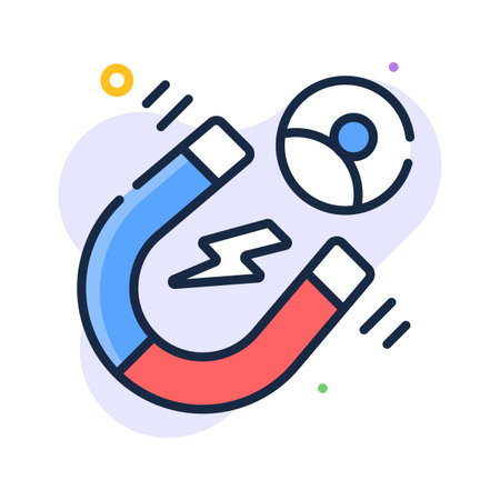 Creatively crafted customer attraction icon in flat outline styleのイラスト素材