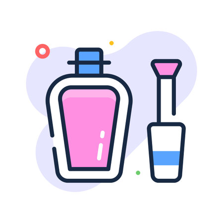 Nail polish icon representing beauty, makeup, and cosmetic shopping productsのイラスト素材