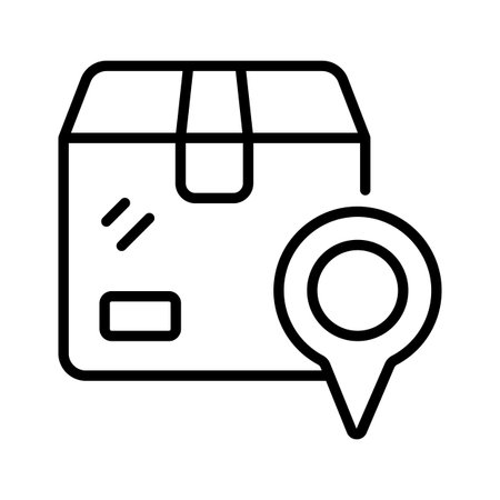 Delivery location icon representing product delivery and online shoppingのイラスト素材