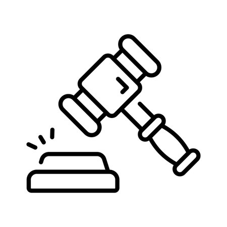 Auction hammer icon representing bids, sales, and online product auctionsのイラスト素材