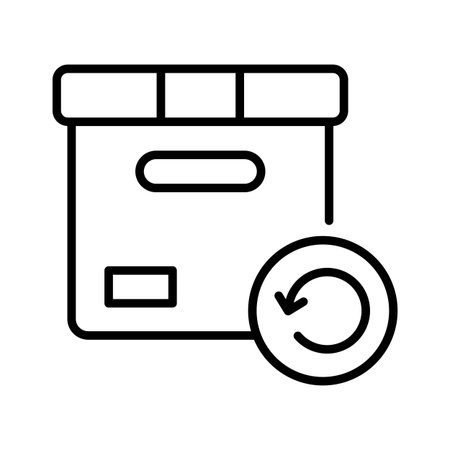 Take your hands on this creative icon of parcel return in trendy styleのイラスト素材