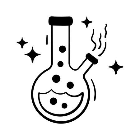 Magical flask with potion for witches and spooky Halloween themes
