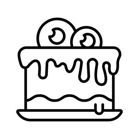 Creatively crafted premium flat outline icon of halloween cakeのイラスト素材