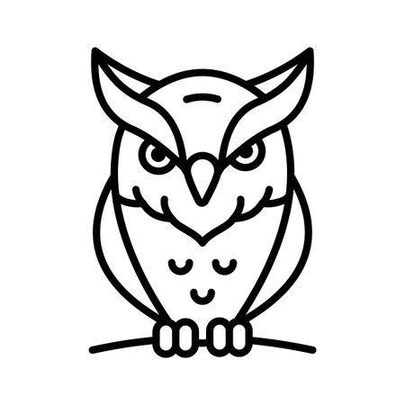 Haunted owl with glowing eyes, perfect for Halloween night themesのイラスト素材