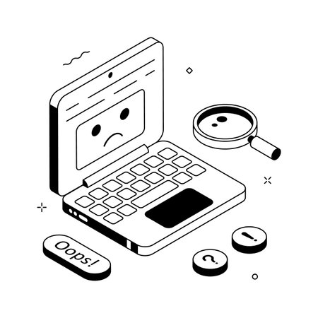Take your hands on this amazing isometric illustration of computer errorのイラスト素材