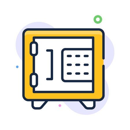 Safe locker icon symbolizing finance protection, ready to use vectorのイラスト素材