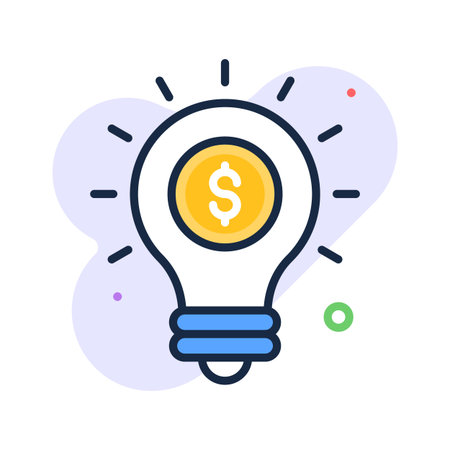 Lightbulb with dollar sign symbolizing idea investment, financial idea iconのイラスト素材