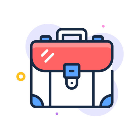 Flat design of business briefcase representing career and work.のイラスト素材