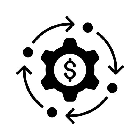 glyph icon showing financial rotation and growth, ready to use vectorのイラスト素材