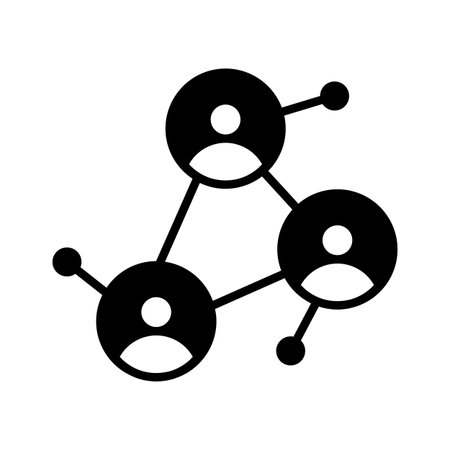 glyph network icon symbolizing collaboration and communication.のイラスト素材