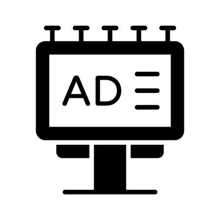 glyph billboard icon representing digital advertising strategyのイラスト素材