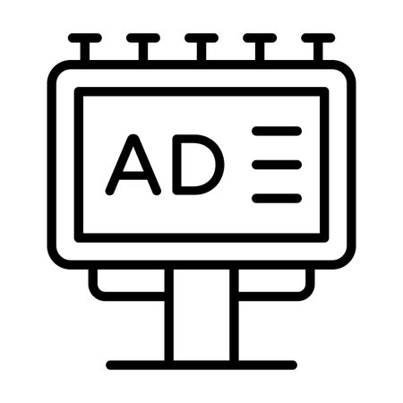 line billboard icon representing digital advertising strategyのイラスト素材