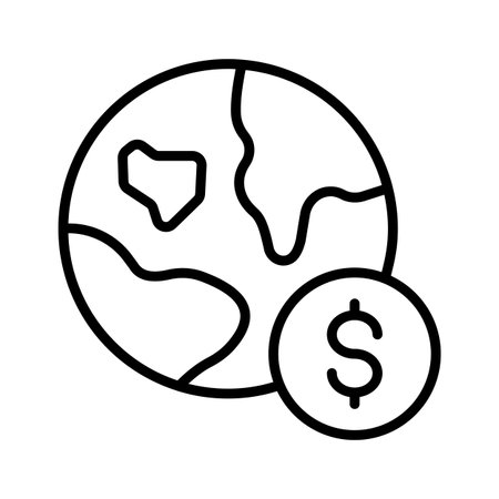 line outline icon of global business in modern design styleのイラスト素材