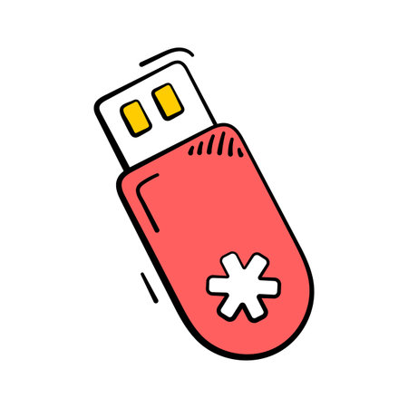 USB drive with medical symbol representing digital health data and patient records.