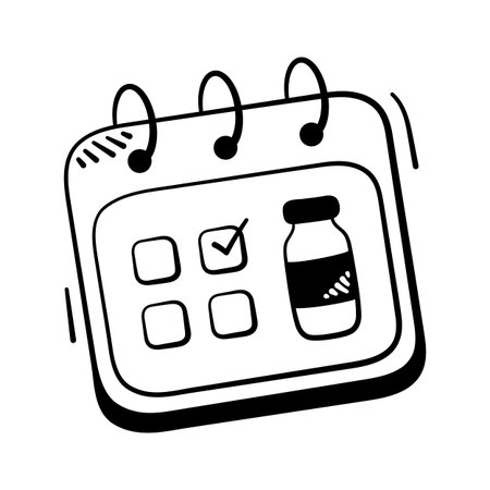 Take your hands on this amazing icon of vaccine schedule, ready to useのイラスト素材