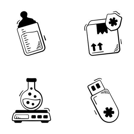 Set of medical and healthcare icons in modern styleのイラスト素材
