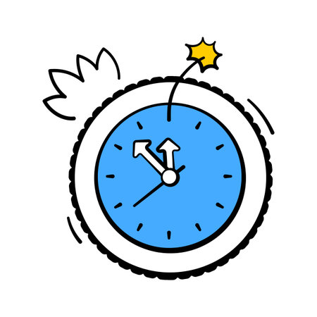Clock icon representing New Year countdown celebration moment.のイラスト素材
