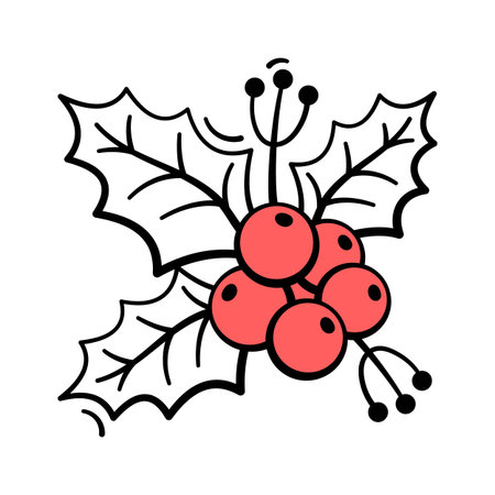 Creatively designed amazing icon of mistletoe in hand drawn styleのイラスト素材
