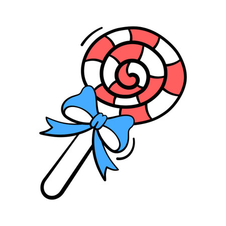Spiral lollipop icon design, vector of confectionery item in trendy styleのイラスト素材
