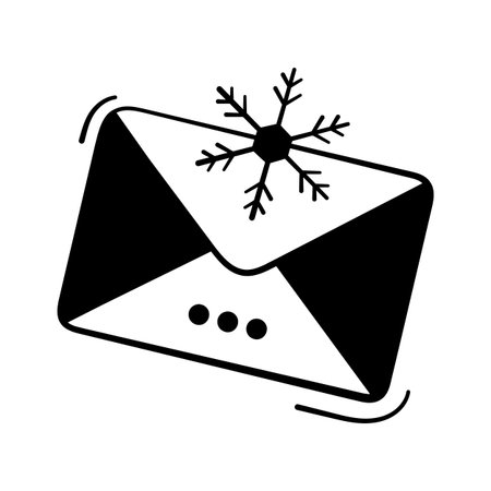 Icon of christmas letter, envelope with holiday card insideのイラスト素材