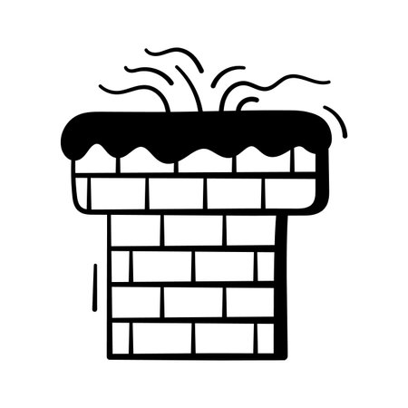 Here is a modern doodle icon of chimney, ready to use vectorのイラスト素材