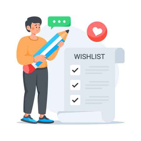 Well designed flat illustration of wishlist in modern design styleのイラスト素材