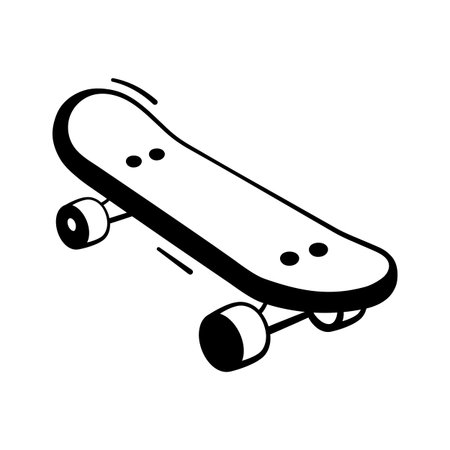 Modern hand drawn icon of skateboard, ready to use vectorのイラスト素材