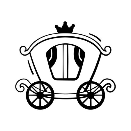 Ready to use carriage icon, representing historical horse drawn vehicleのイラスト素材