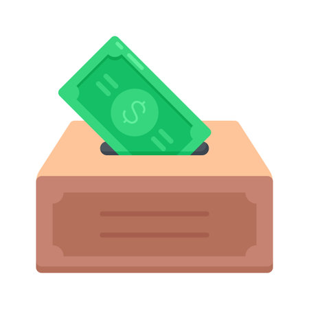 Download this amazing flat style icon of donations, charity, fundraisingのイラスト素材